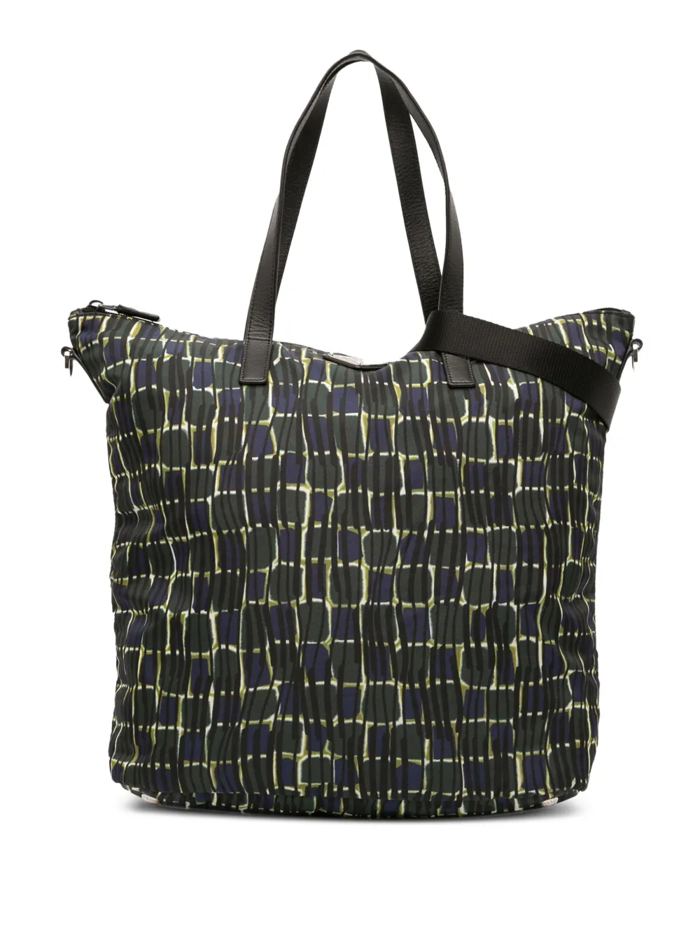 Prada Pre-Owned 2013-2025 テスート スタンパート サッチェルバッグ - グリーン Prada Pre-Owned 2013-2025 テスート スタンパート サッチェルバッグ - グリーン