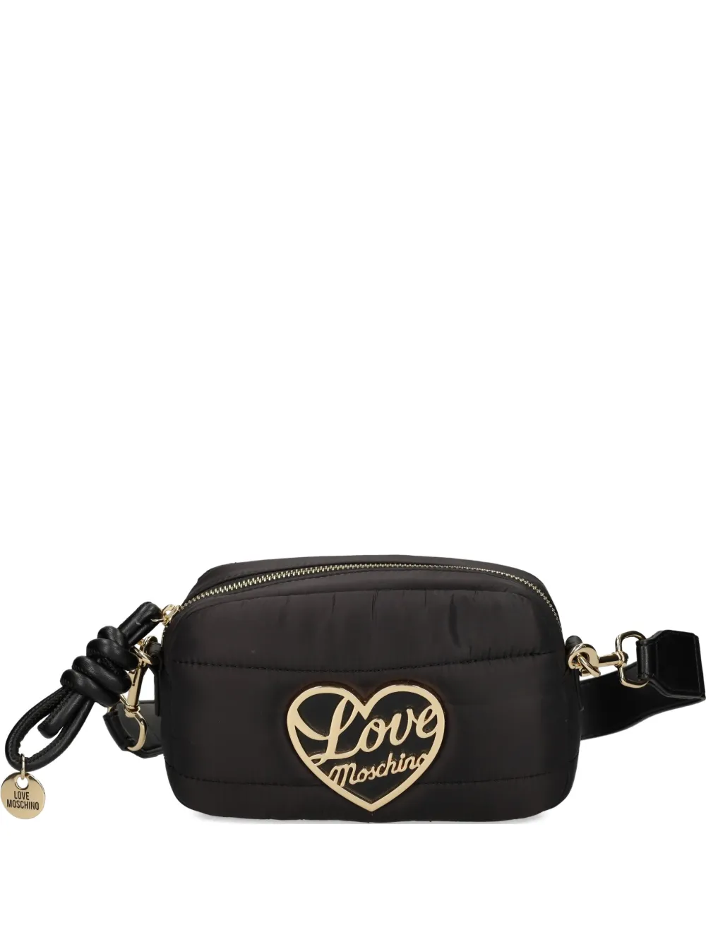 Love Moschino Heart-plaque Cross Body Bag In Black