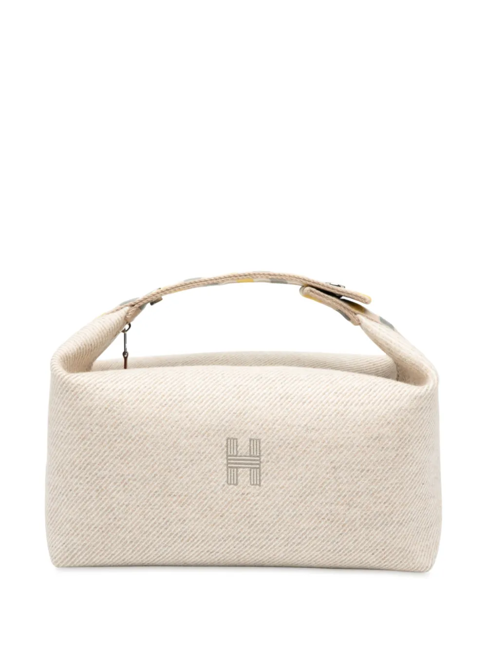 Hermès Pre-Owned 2010-2025 Large Wool Au Carre Bride A Brac Case vanity bag | Brown | Image 1