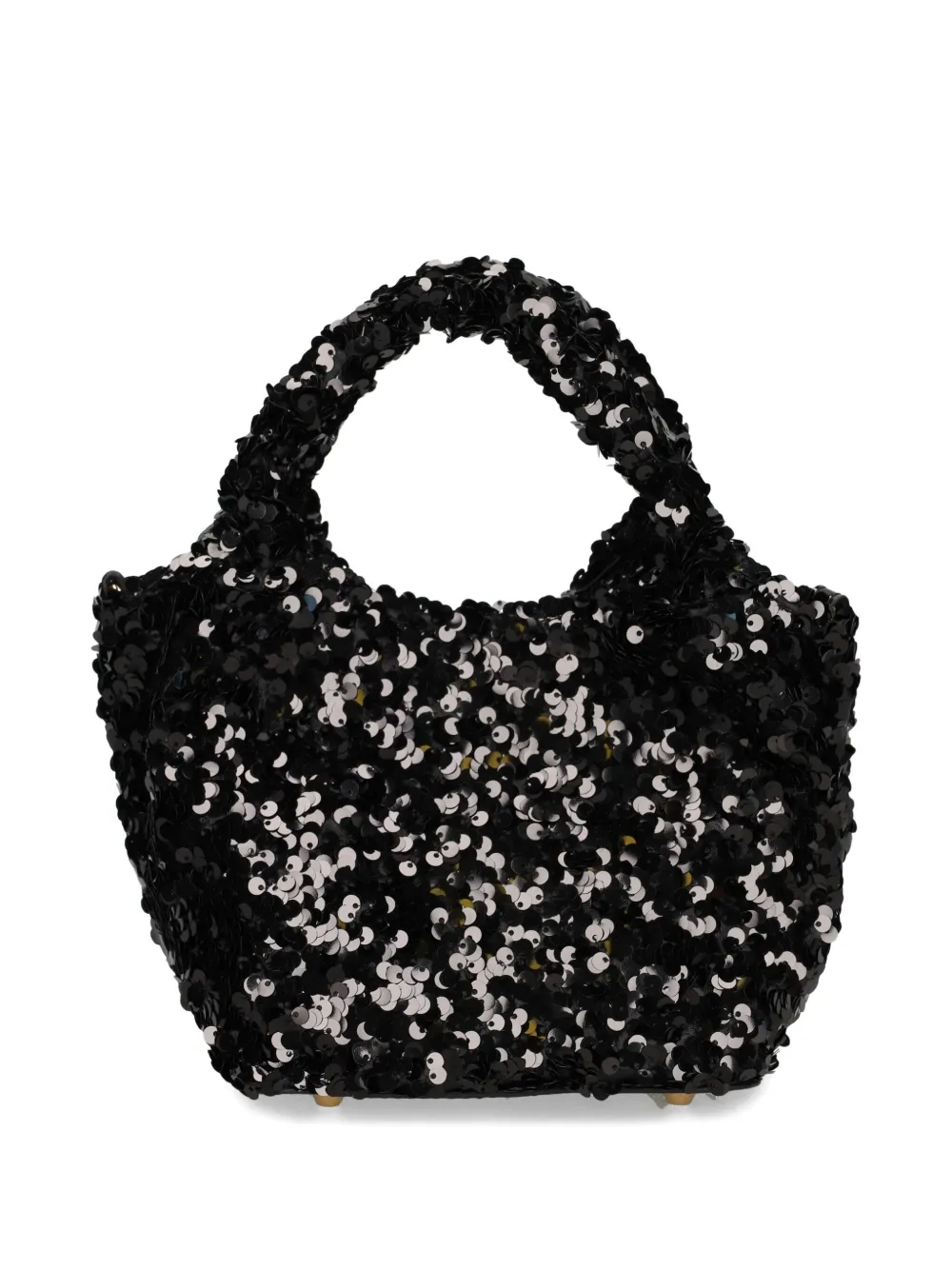 Love Moschino Mini Sequin Top-handle Tote Bag In Black