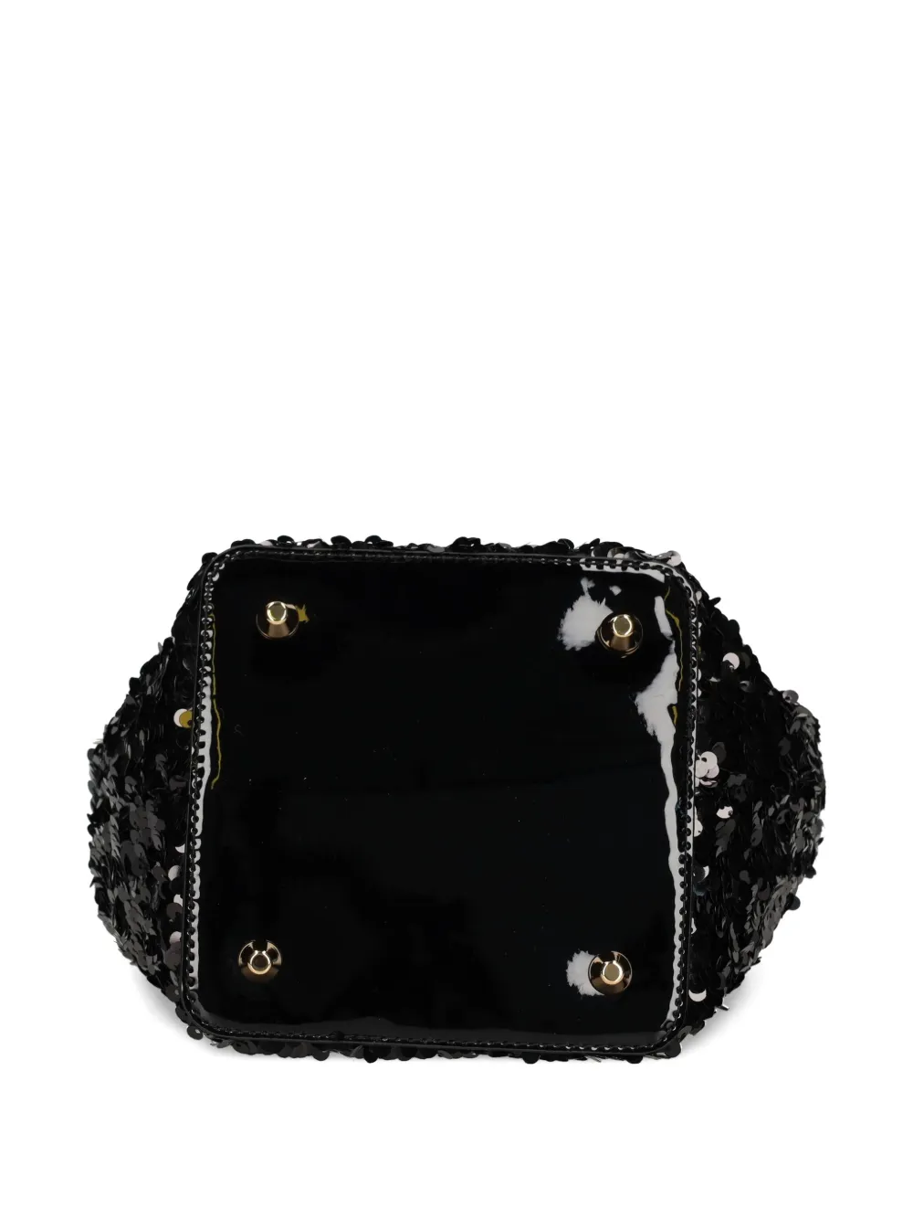 Love Moschino Mini Sequin Top-handle Tote Bag In Black
