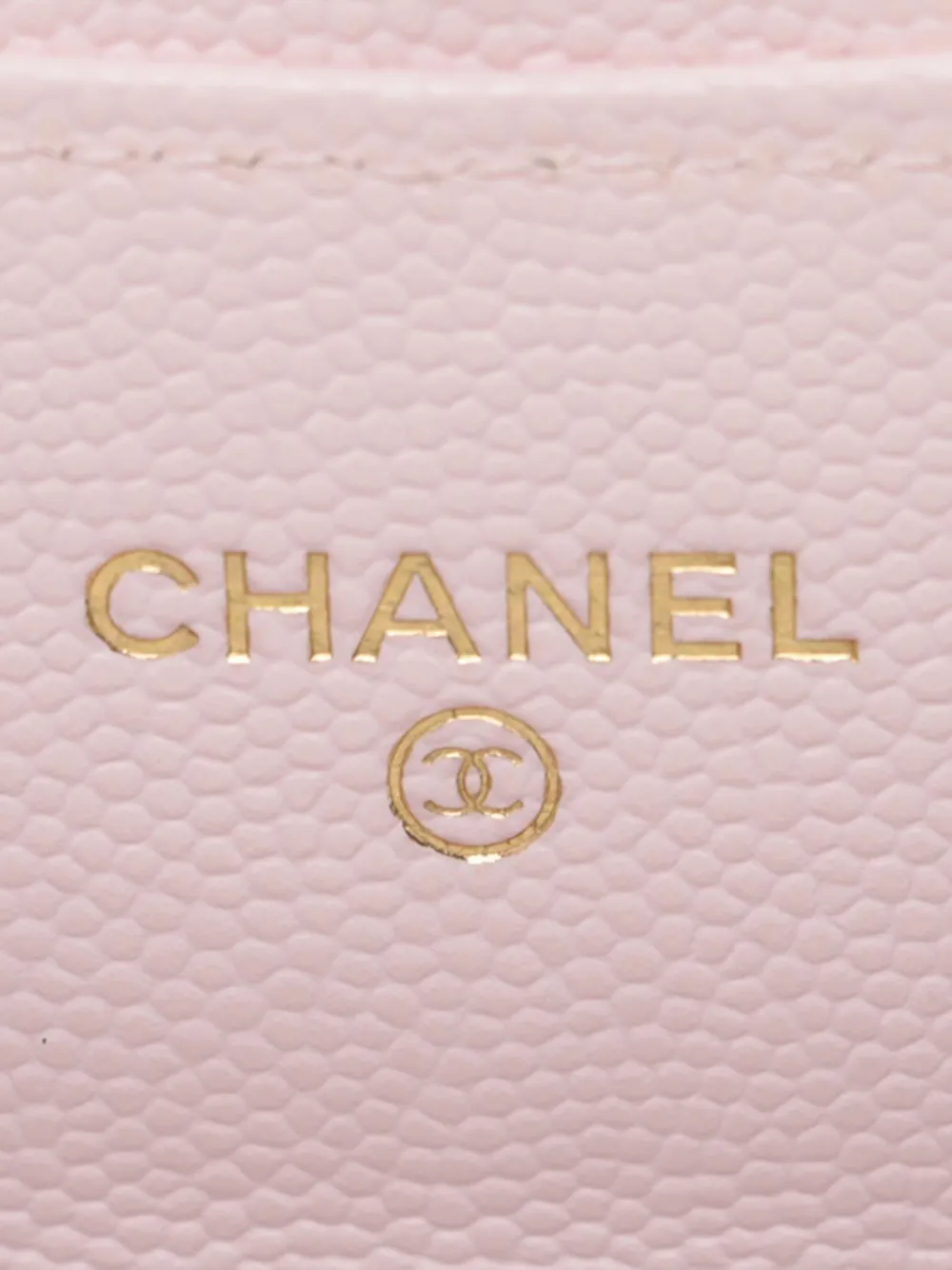 Pre-owned Chanel 2021 Cc Quilted Caviar Flap Card Holder On Chain Crossbody Bag In Pink