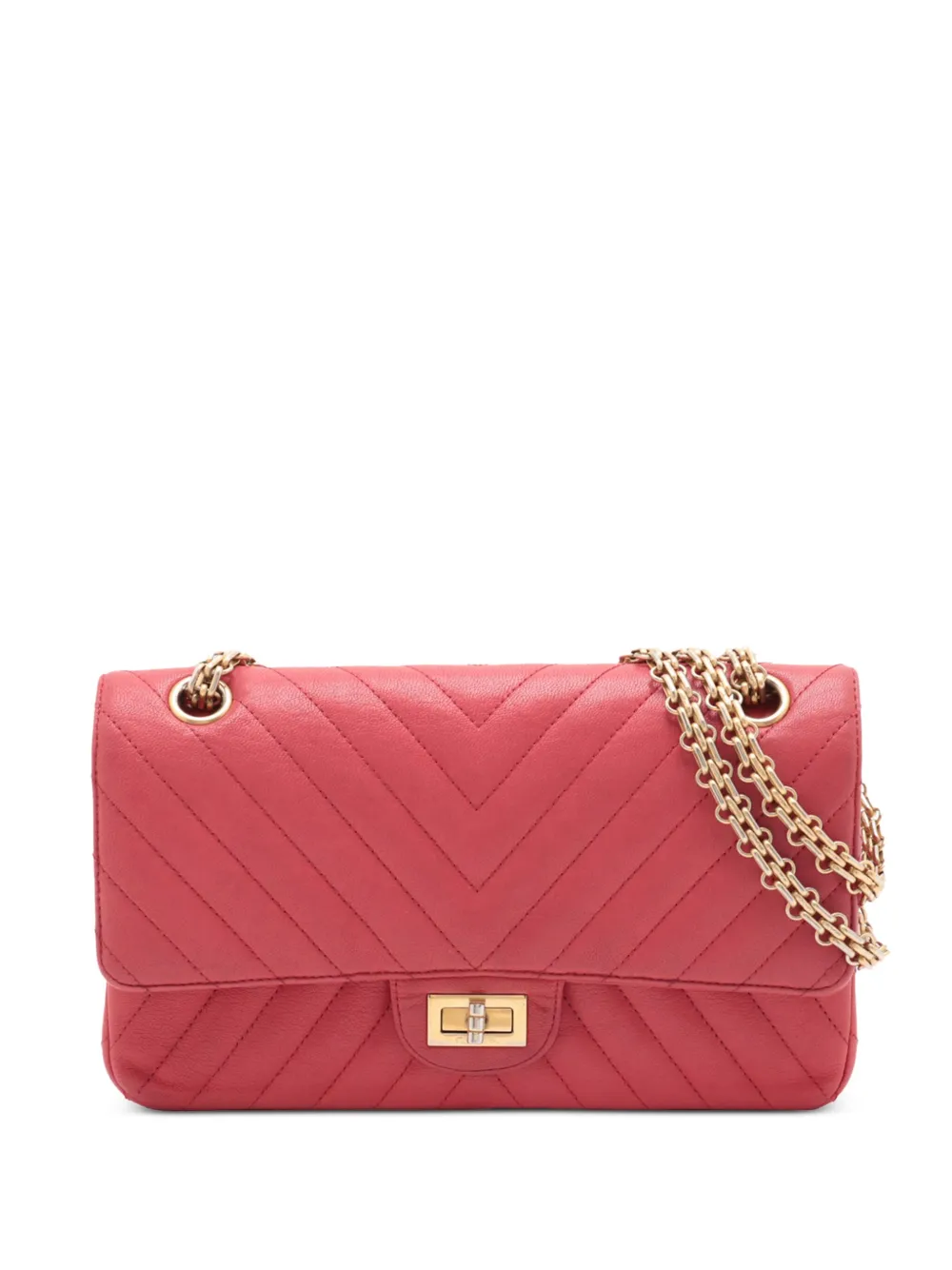 CHANEL Pre-Owned 2016-2017 リイシュー 2.55 シェブロン ラムスキン ダブルフラップ 225 ショルダーバッグ