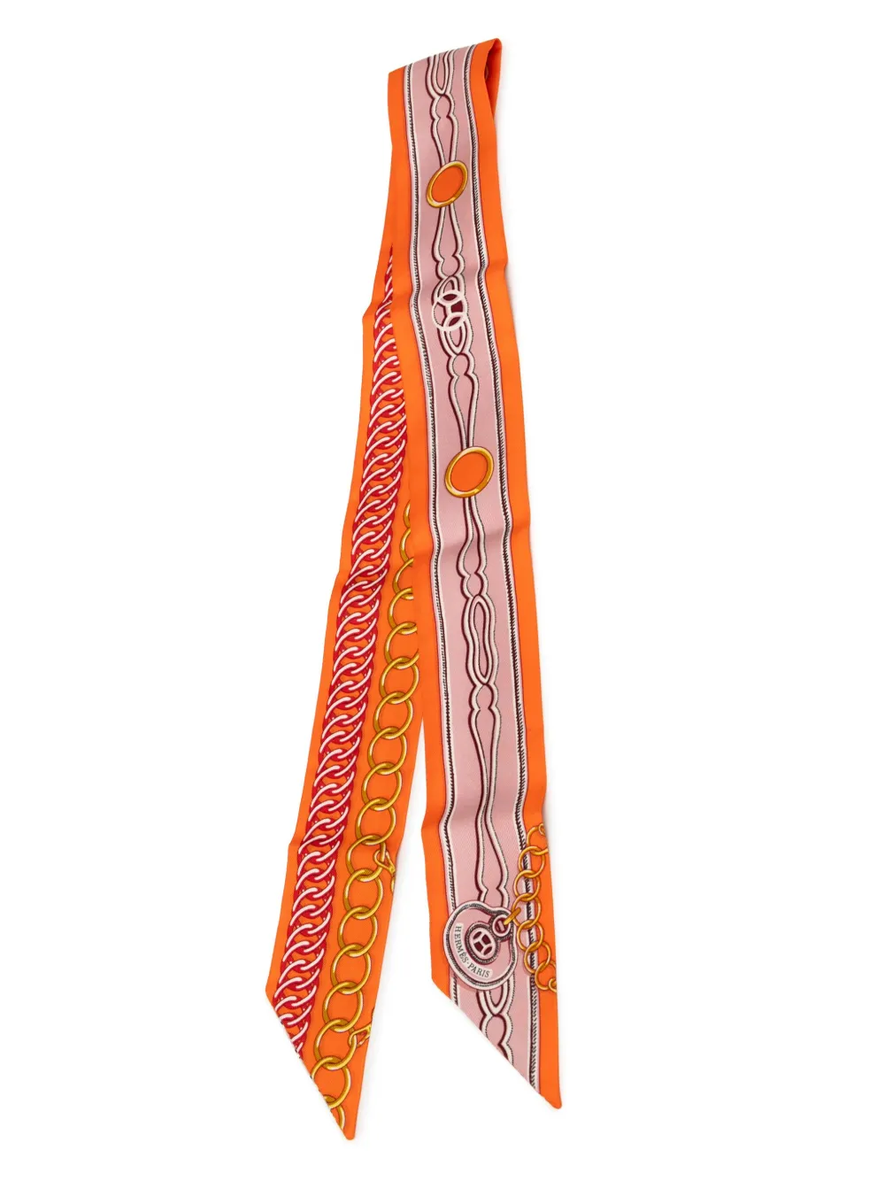 Hermès Pre-Owned foulard Maillons Twilly en soie (2019-2020) | orange | Image 1