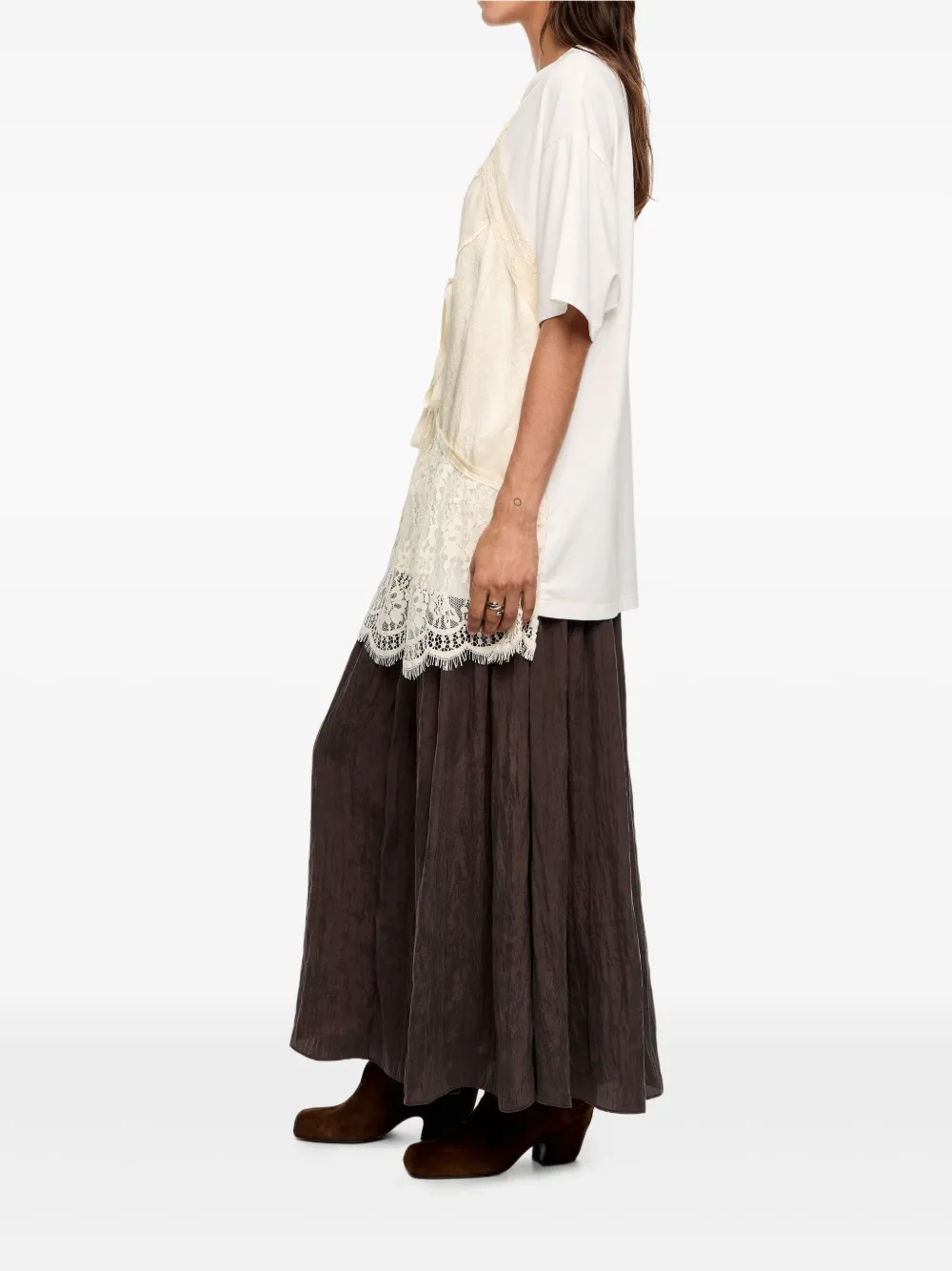 Bimba Y Lola Pleated Skirt In Brown
