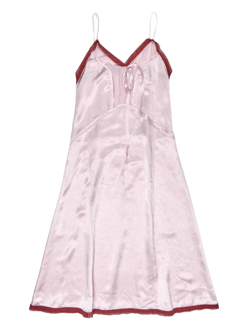 Bimba Y Lola Lace-trim Tie Midi Dress In Pink