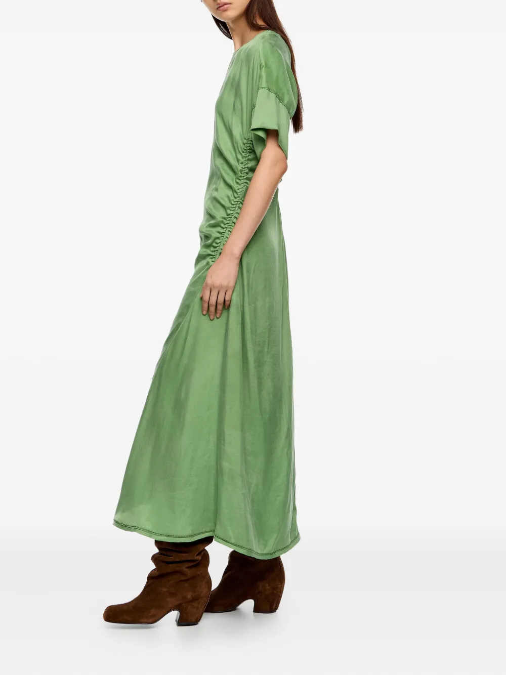 Bimba y Lola Midi-jurk met ruches Groen