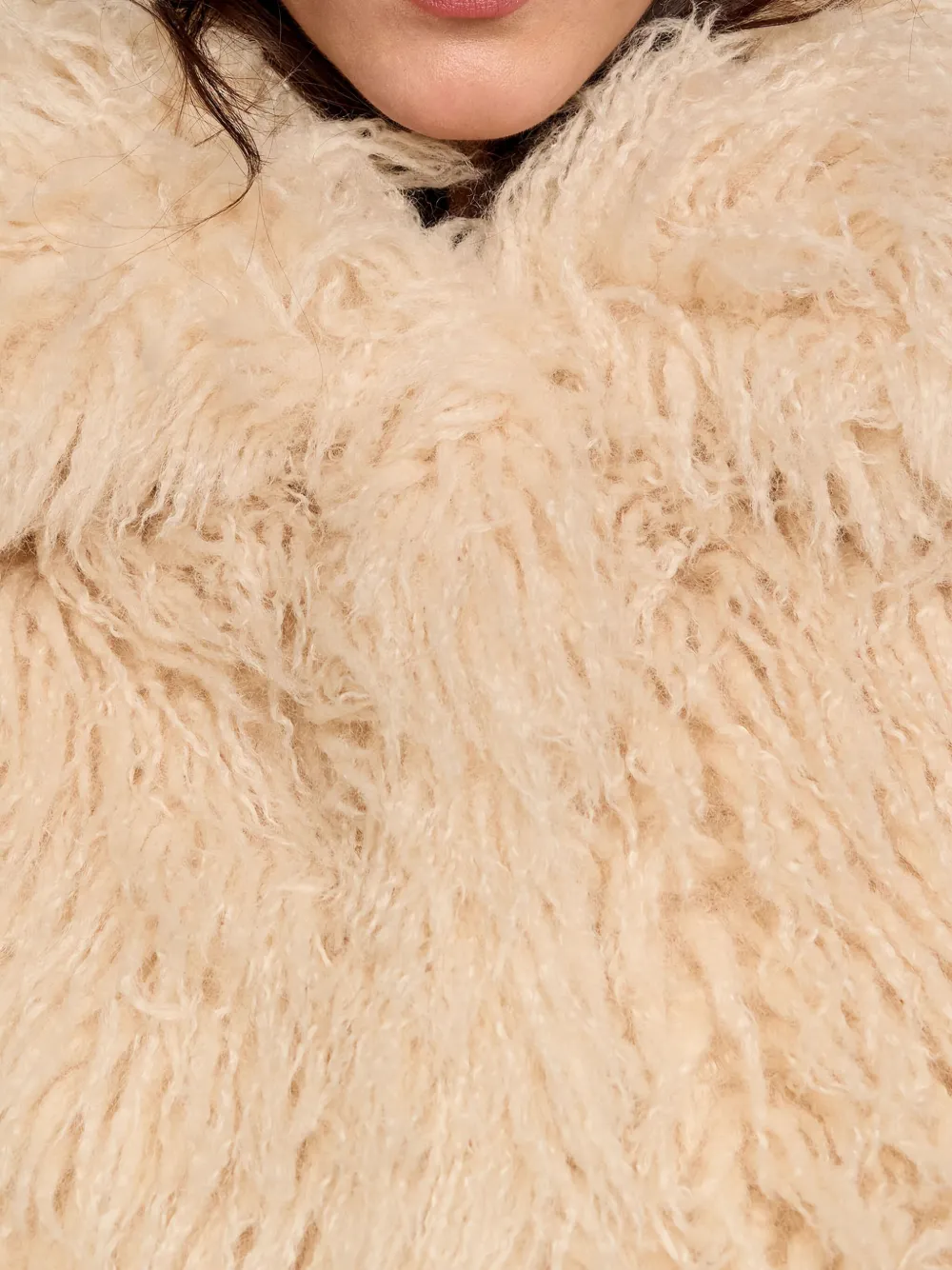 Bimba Y Lola Faux-fur Coat In Neutral