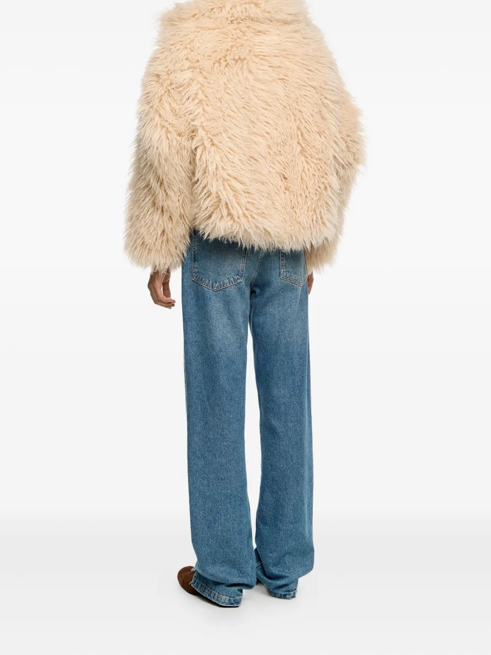 Bimba Y Lola Faux-fur Coat In Neutral