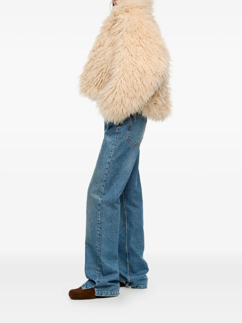 Bimba Y Lola Faux-fur Coat In Neutral