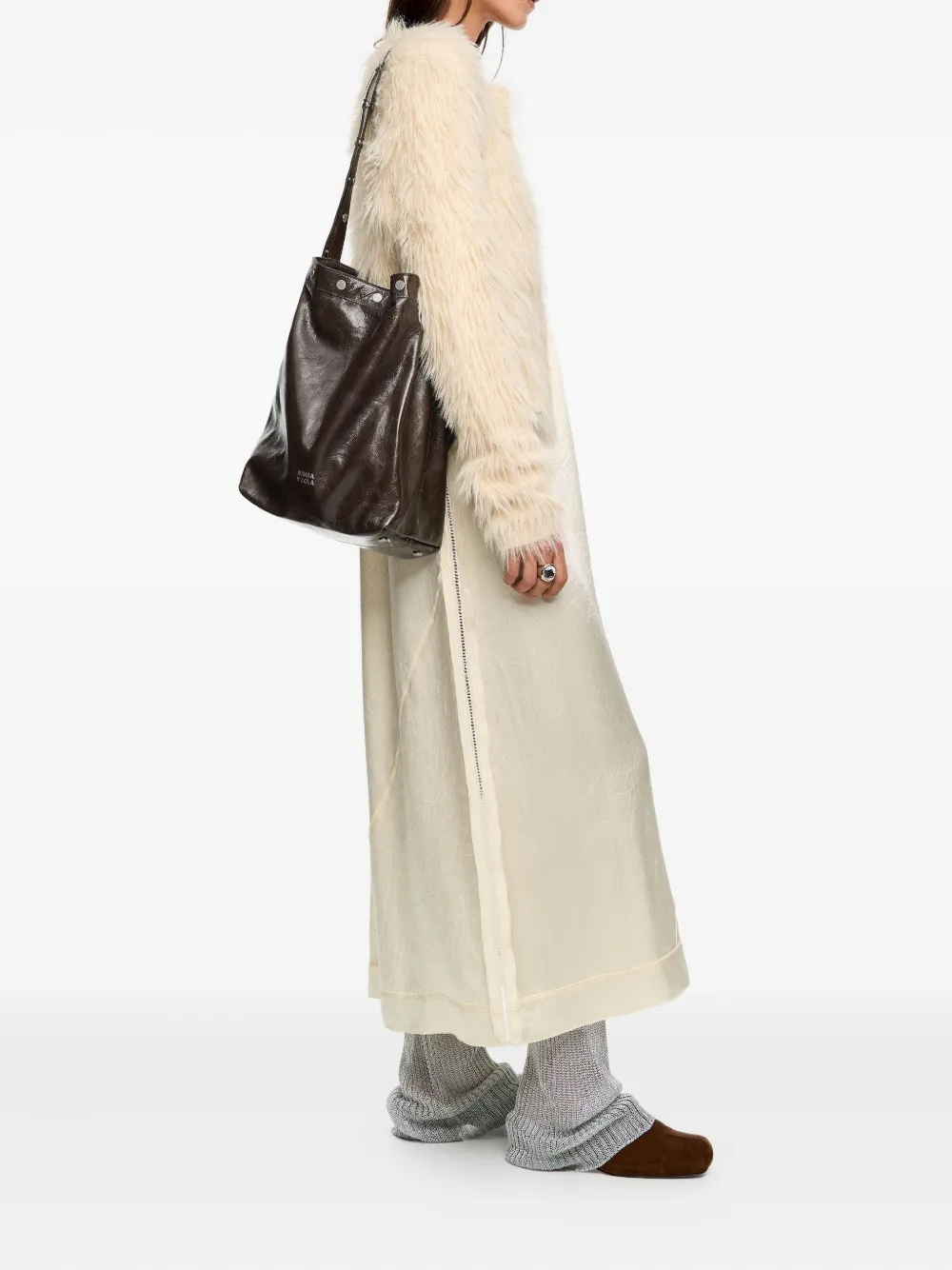 Bimba y Lola Schoudertas met studs - Bruin