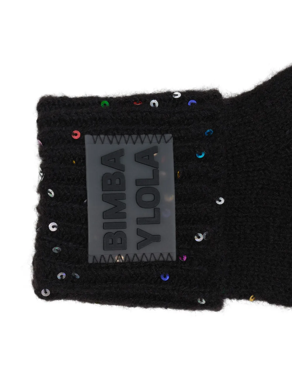 Bimba Y Lola Sequin Gloves In Black