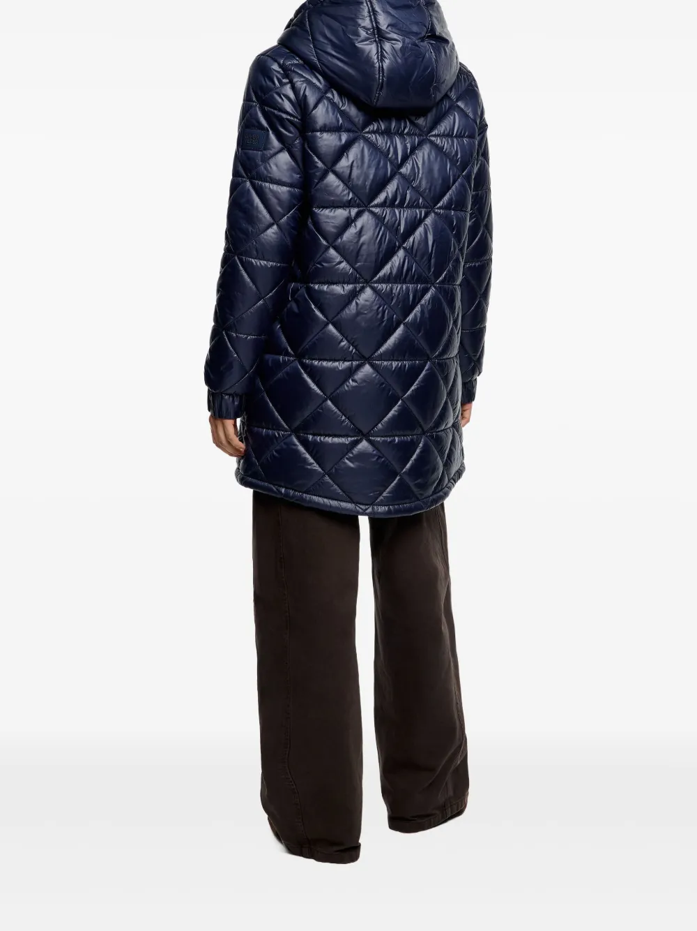 Bimba Y Lola Quilted Hooded Coat In Blue