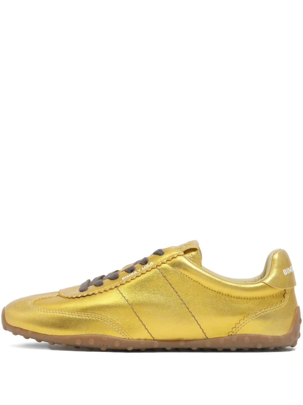 Bimba y Lola lace-up metallic-effect sneakers | Gold | Image 1