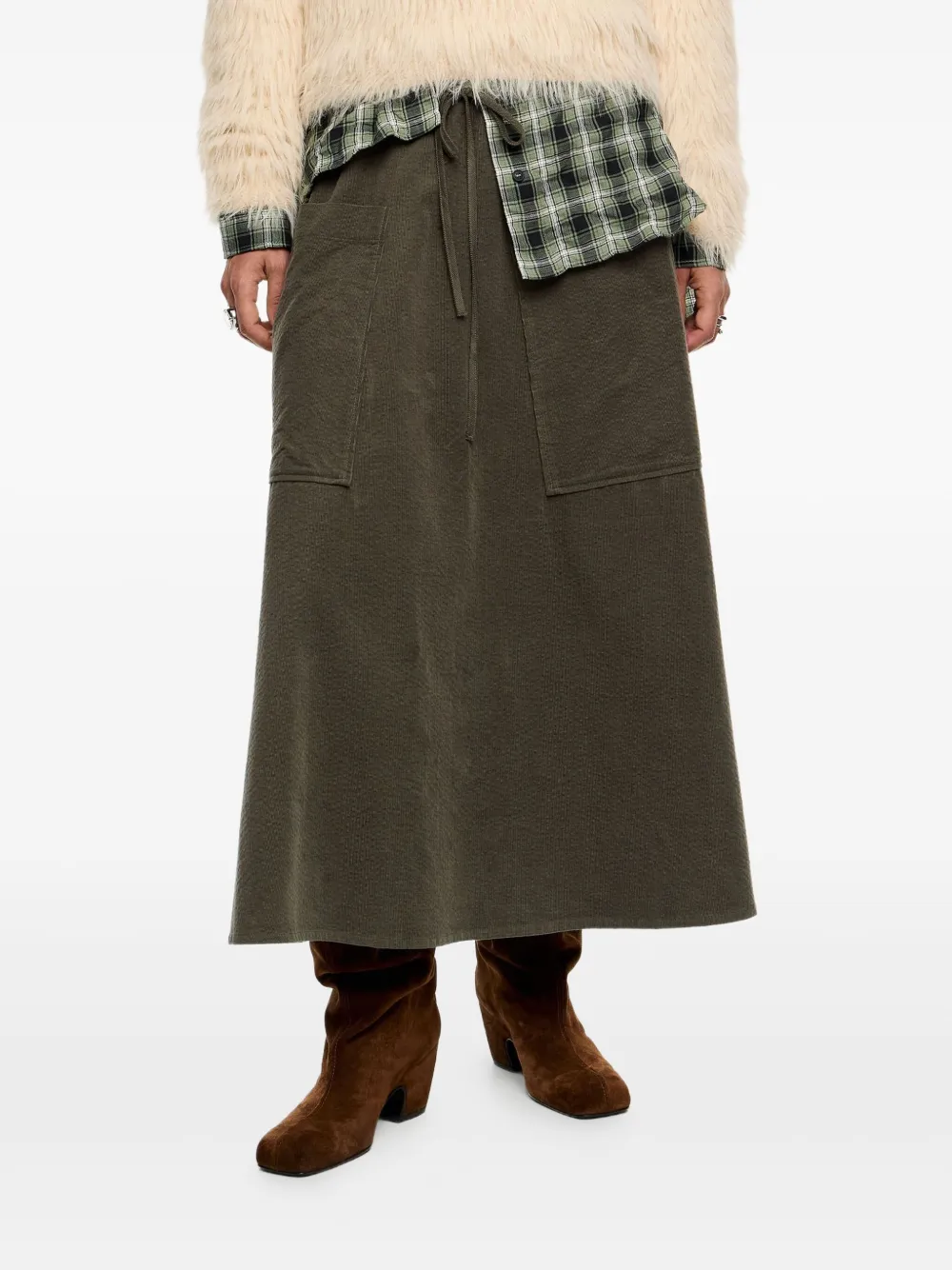 Bimba y Lola drawstring-fastening midi skirt | Green | Image 1