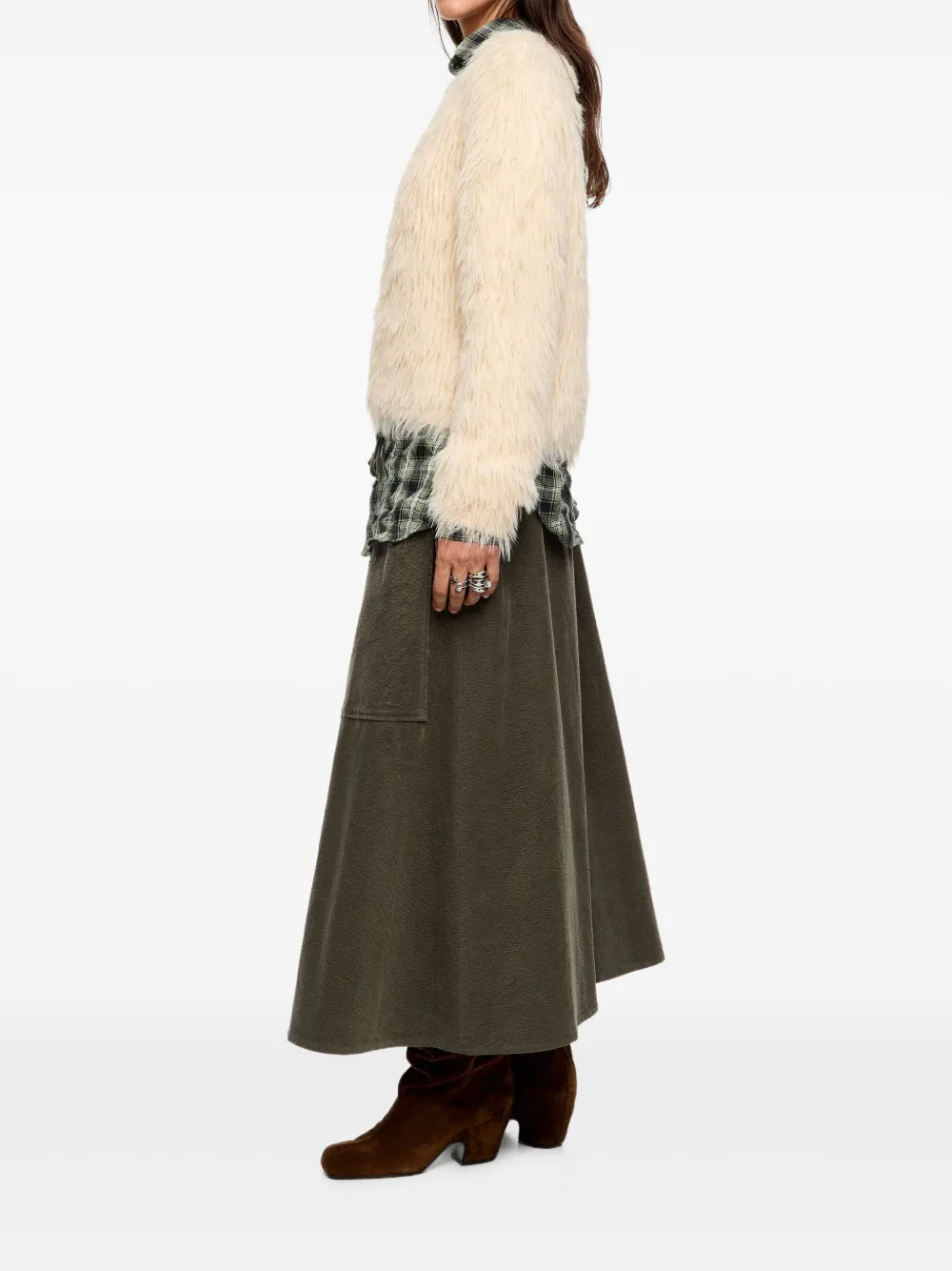 Bimba y Lola Midi-rok met trekkoord Groen