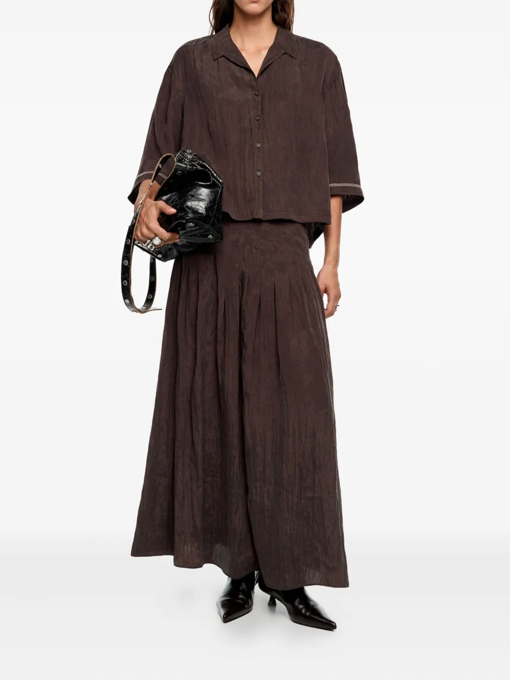 Bimba y Lola Blouse met V-hals - Bruin