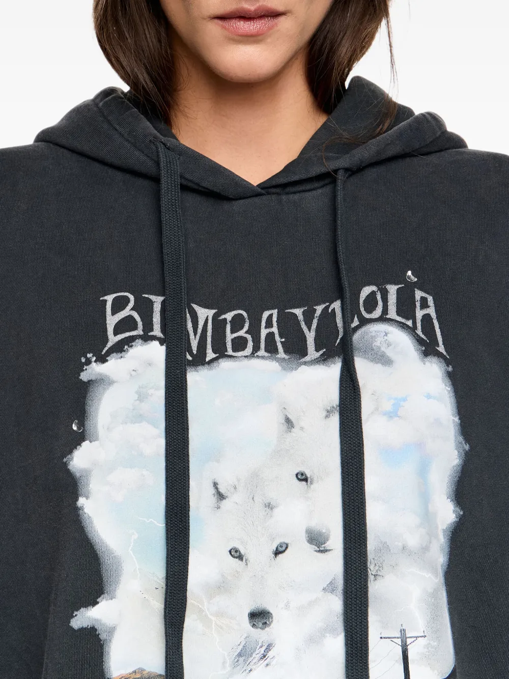 Bimba Y Lola Graphic Hoodie In Gray