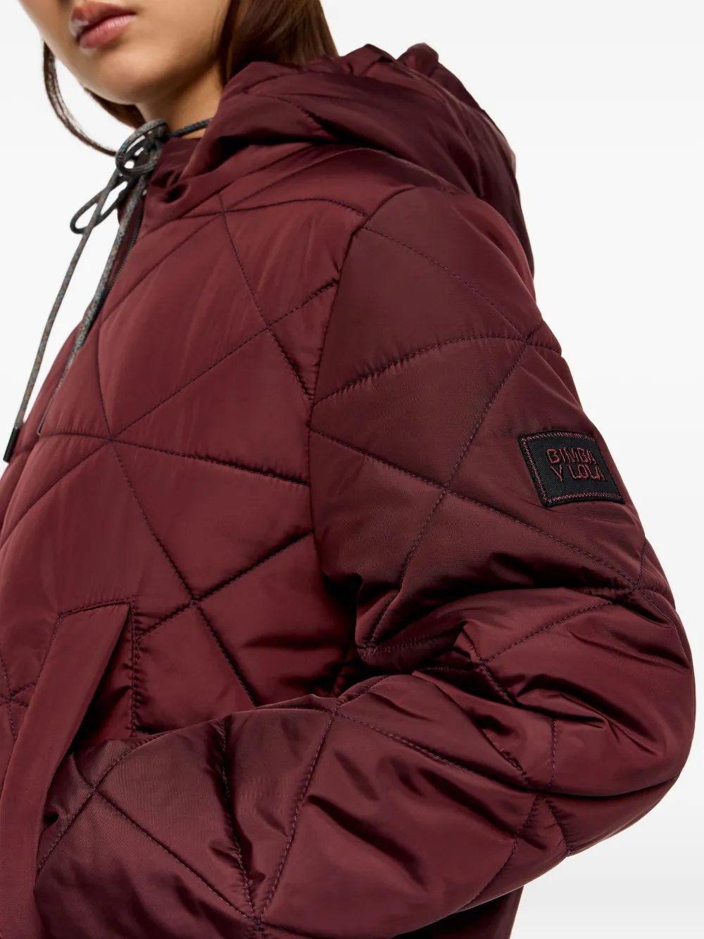 Bimba Y Lola Hooded Puffer Coat In Red