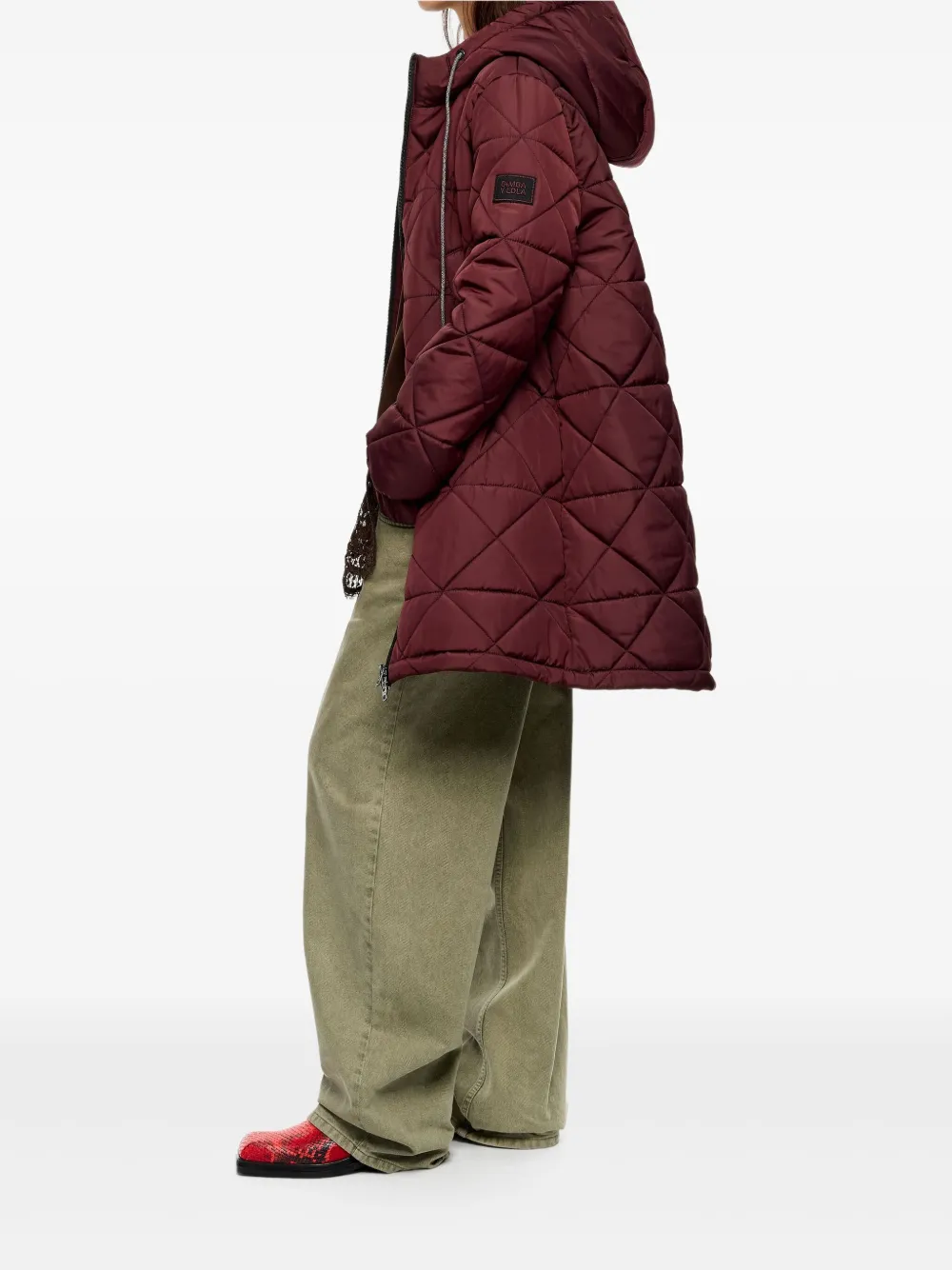 Bimba Y Lola Hooded Puffer Coat In Red