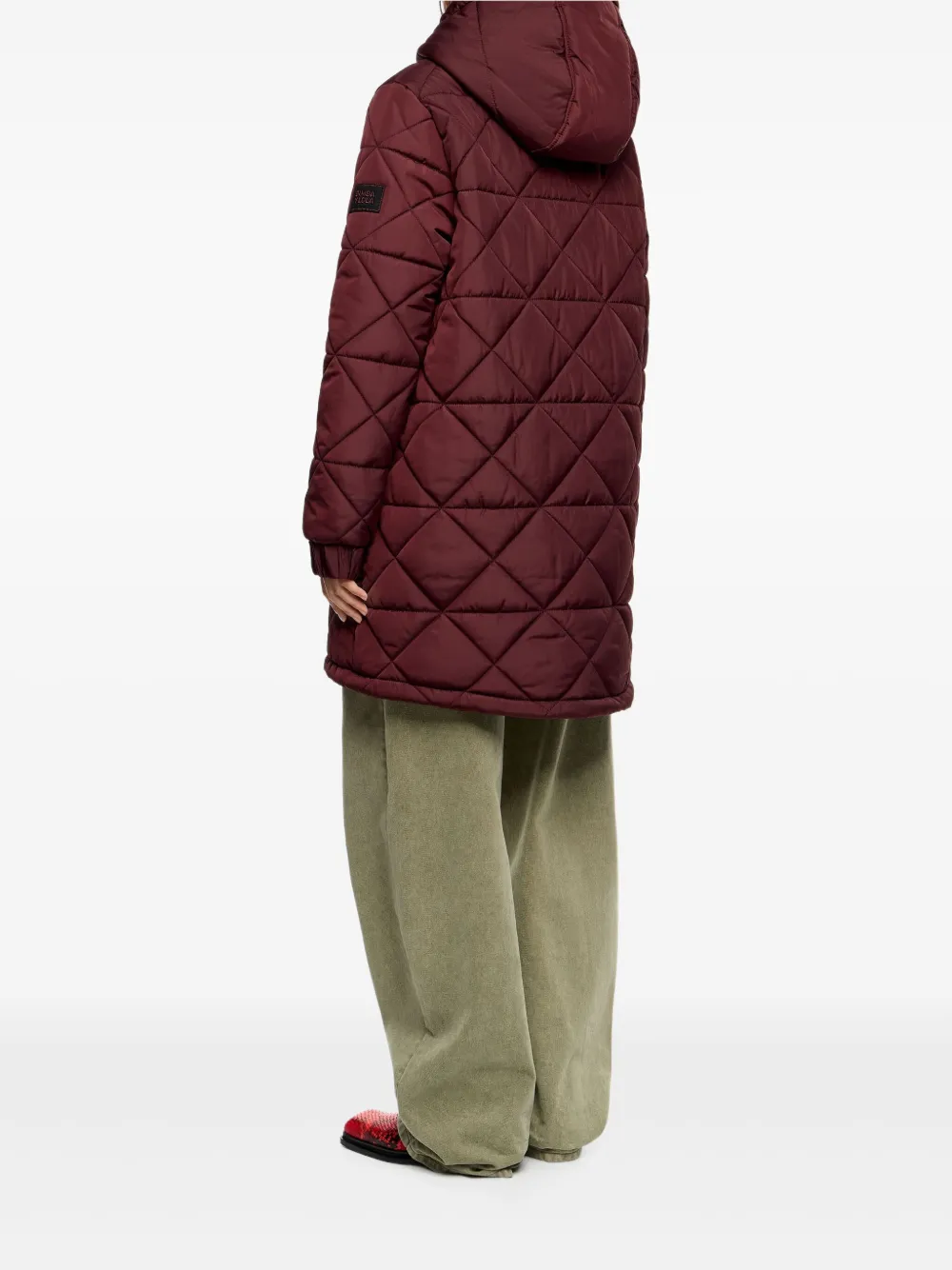 Bimba Y Lola Hooded Puffer Coat In Red