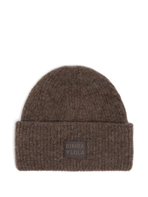 Bimba y Lola logo-patch beanie hat