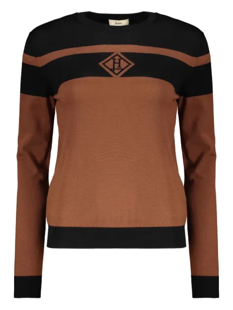 Herno striped logo-embroidered sweater