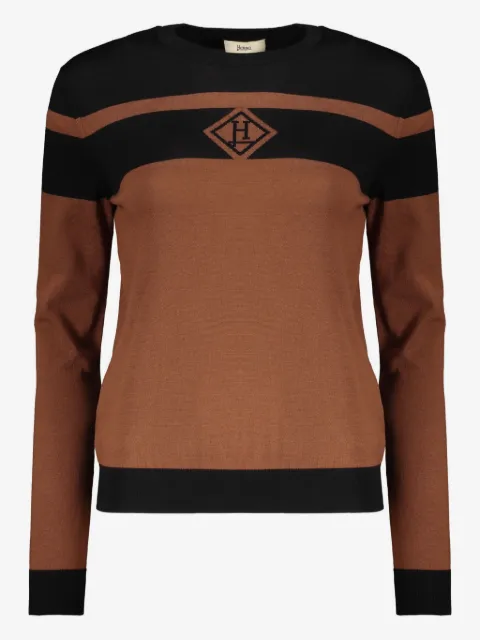 Herno randig tröja med broderad logotyp