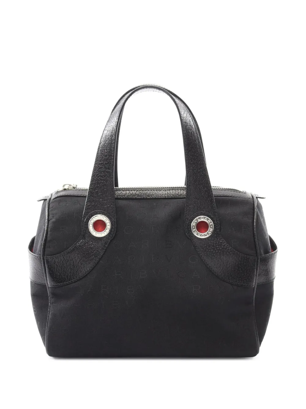 Pre-owned Bvlgari 2010-2025 Logomania Canvas Handbag In Black