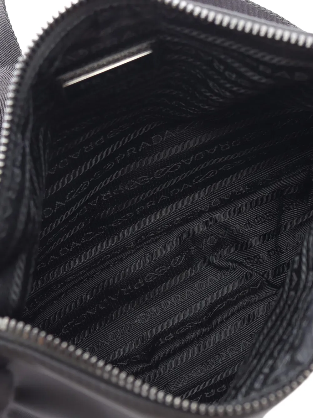 Pre-owned Prada 2013-2025 Re-nylon And Saffiano Shoulder Bag In Black
