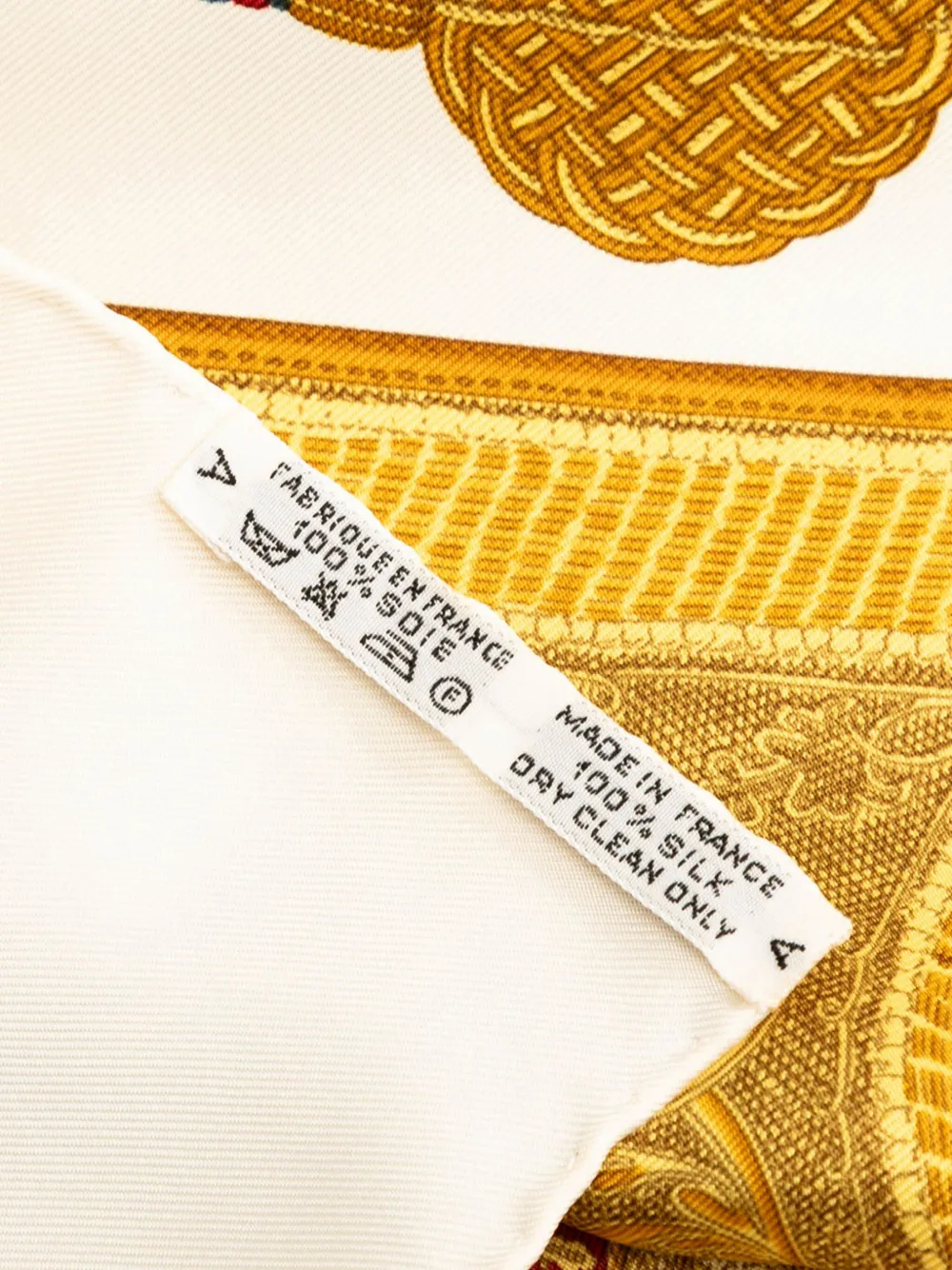 Pre-owned Hermes 20th Century Poste Et Cavalerie Silk Scarf 90 Scarves In White