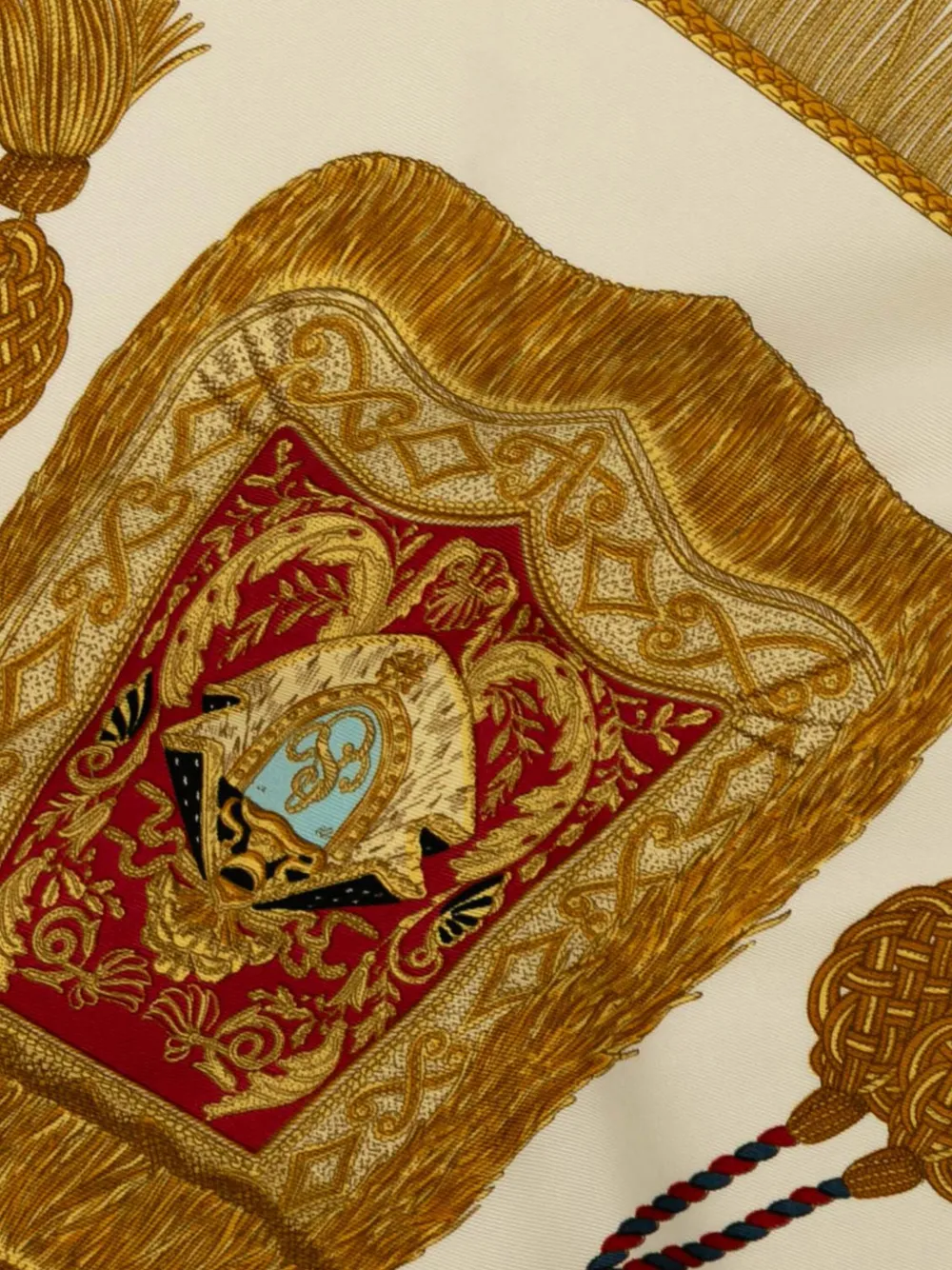 Pre-owned Hermes 20th Century Poste Et Cavalerie Silk Scarf 90 Scarves In White
