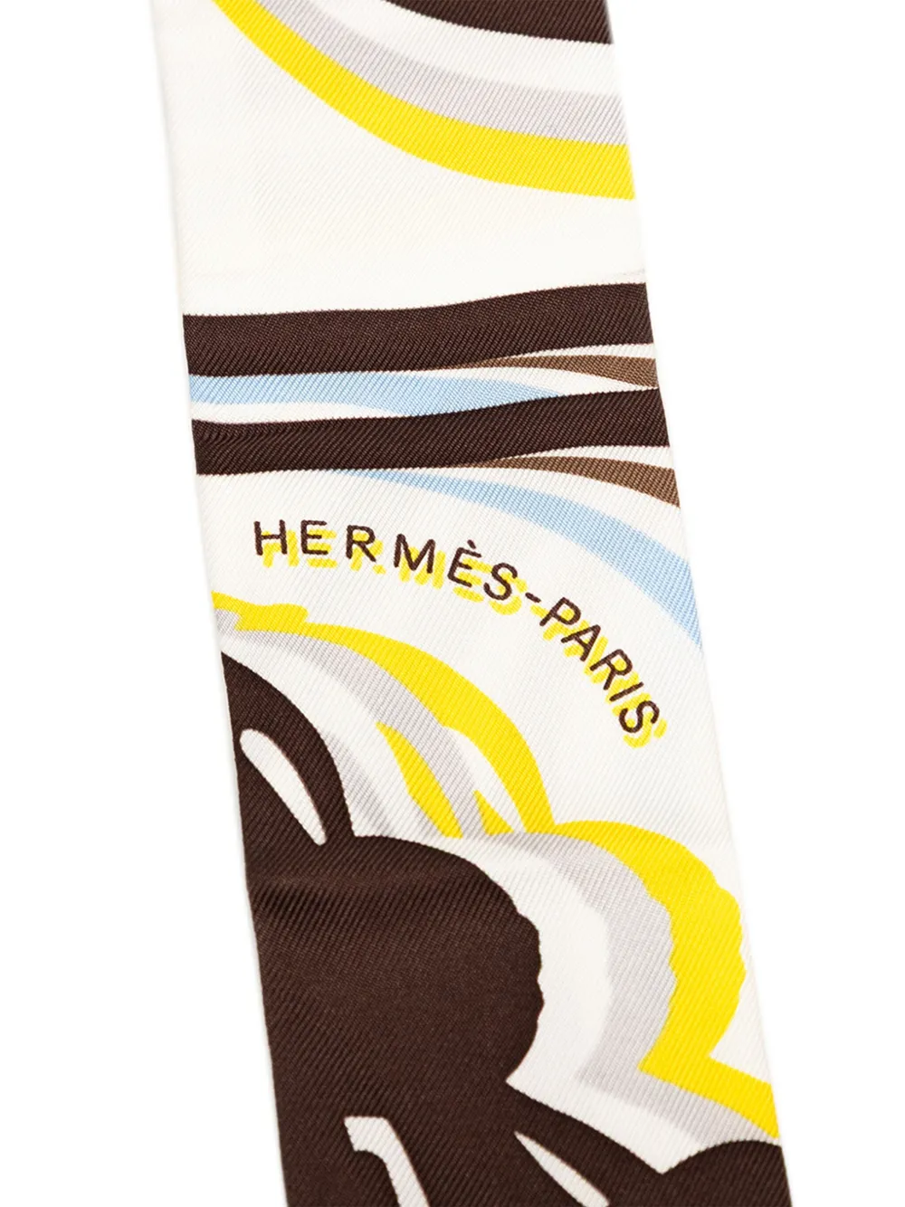 Pre-owned Hermes 2019-2020 Brides De Gala Shadow Twilly Silk Scarf Scarves In White