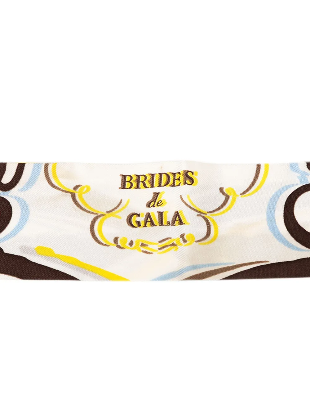 Pre-owned Hermes 2019-2020 Brides De Gala Shadow Twilly Silk Scarf Scarves In White