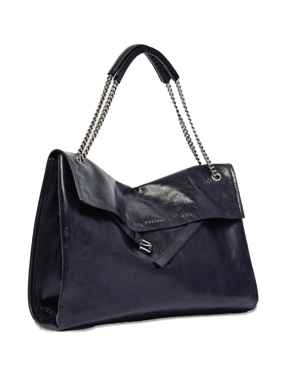 Orciani Midi Venus Gotham Buckle Shoulder Bag In Black