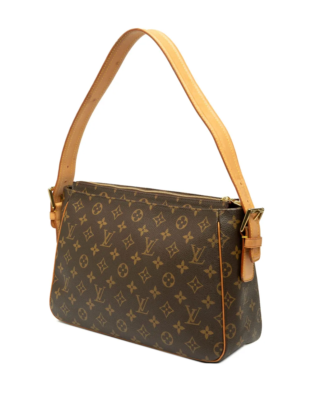Pre-owned Louis Vuitton 2004 Monogram Viva Cite Gm Shoulder Bag In Brown