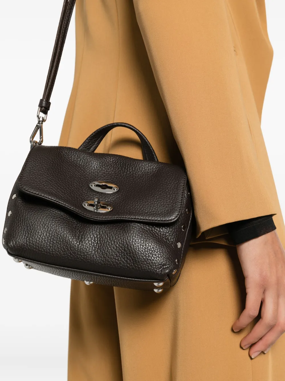 Zanellato Baby Postina® Studded Tote Bag In Brown