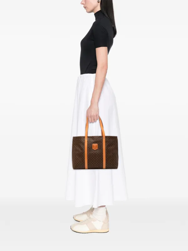 Celine Pre-Owned 1996 Macadam Coated Canvas Tote Bag | Brown
