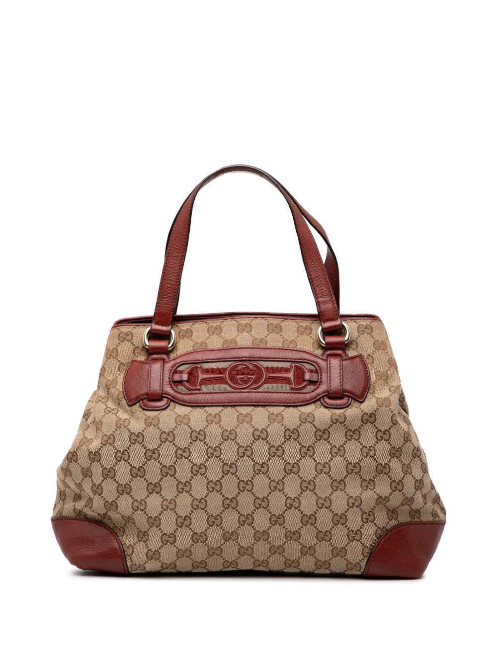 Gucci Pre-Owned sac à main Web Dressage médium en toile GG (2000-2015) | marron | Image 1