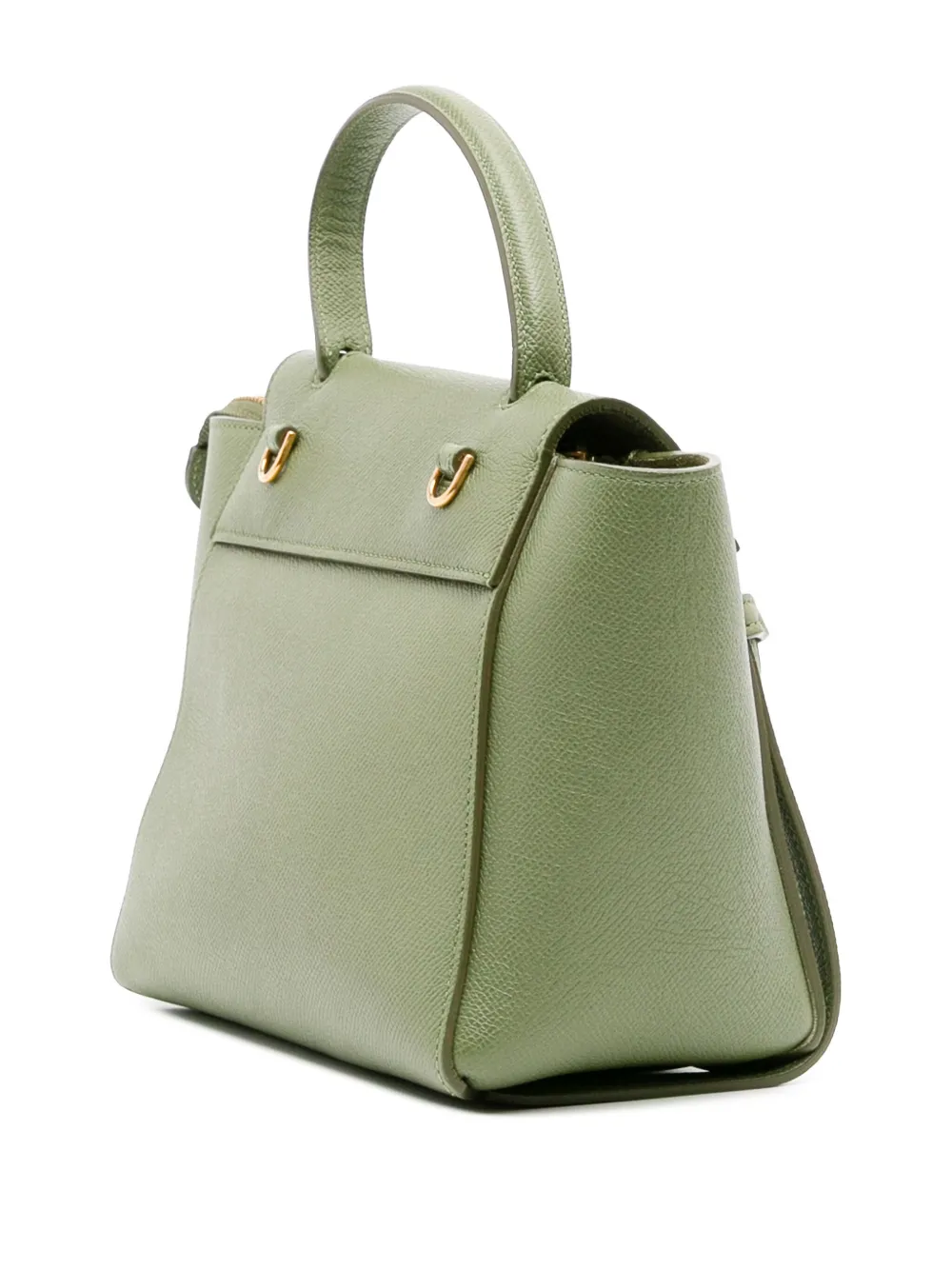 Pre-owned Celine 2019 Nano Grained Calfskin Belt Bag Satchel In Green