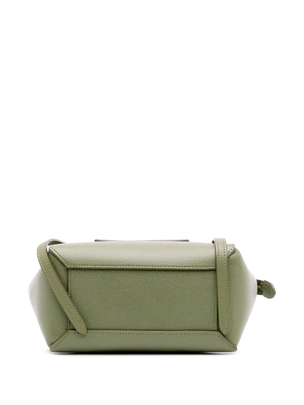 Pre-owned Celine 2019 Nano Grained Calfskin Belt Bag Satchel In Green