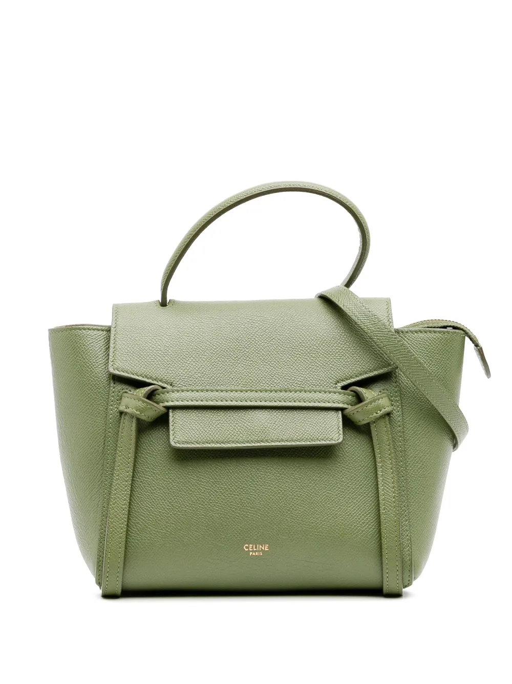 Celine Pre-Owned 2019 Nano Grained Calfskin Belt Bag satchel | Green | Image 1