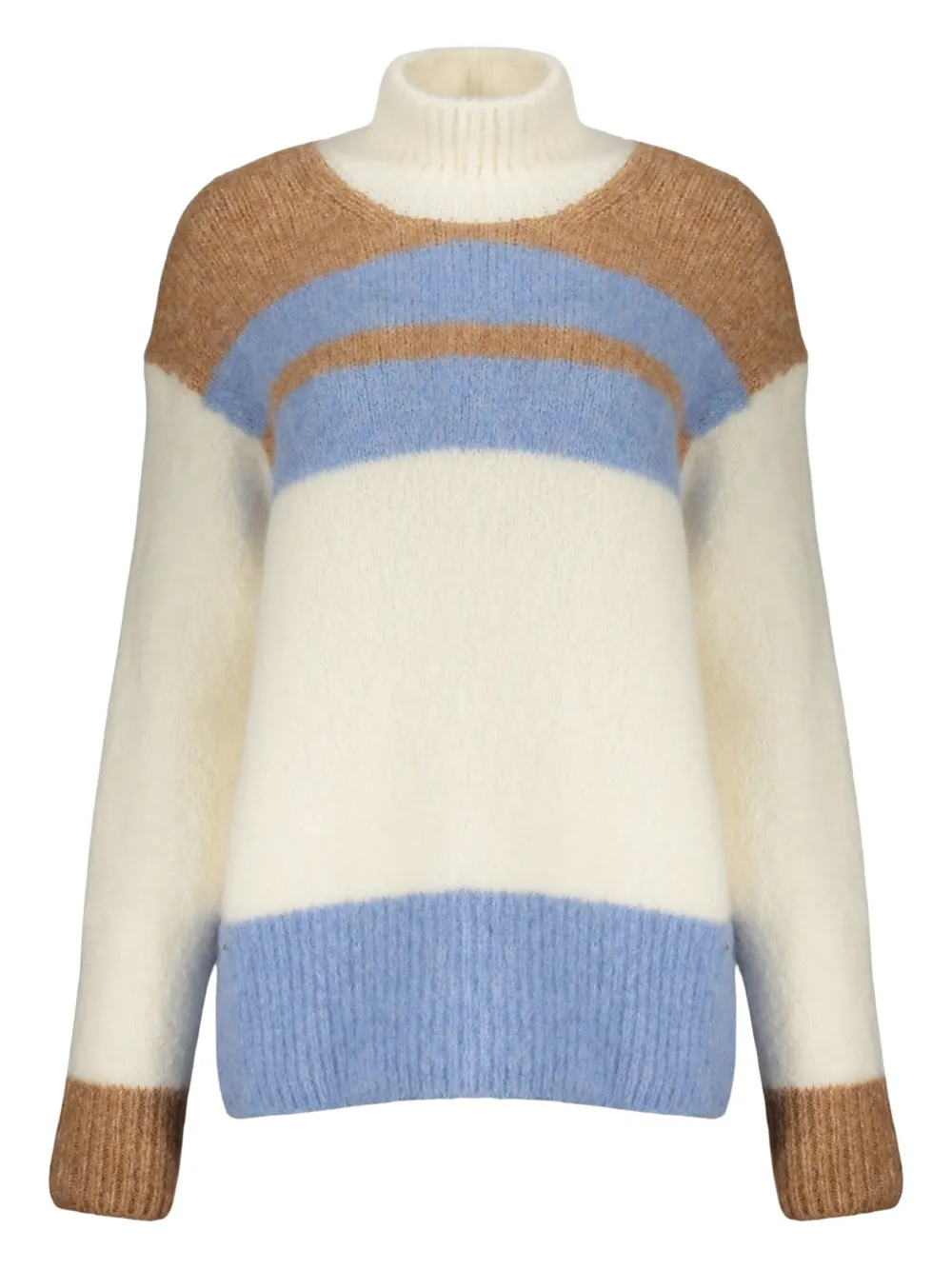 Herno Cozy Winter Sweater With A High Collar In White