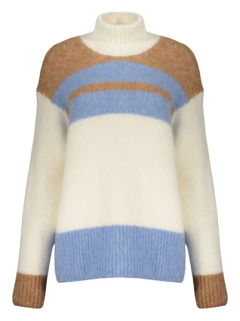 Herno sweat rayé à col montant