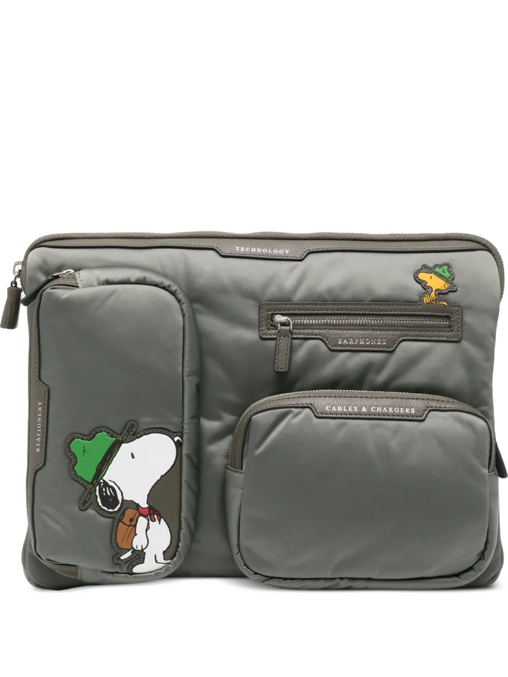 Anya Hindmarch x Peanuts Borsa porta pc Snoopy - Verde