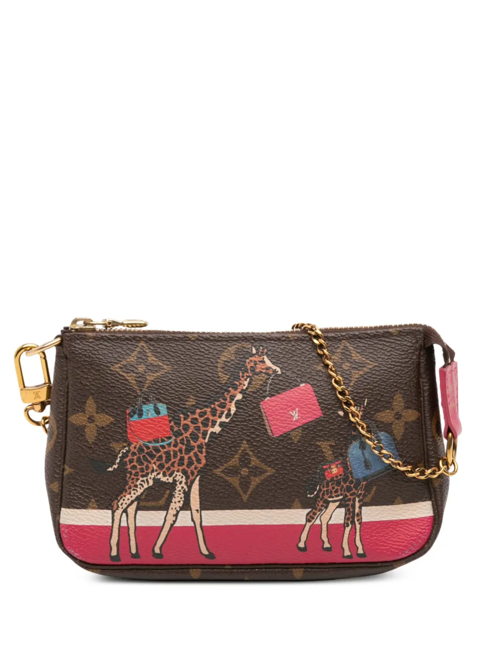 Louis Vuitton Pre-Owned 2017 モノグラム ジラフ クリスマス ミニ ポシェット アクセソワール ハンドバッグ - Louis Vuitton Pre-Owned 2017 モノグラム ジラフ クリスマス ミニ ポシェット アクセソワール ハンドバッグ -