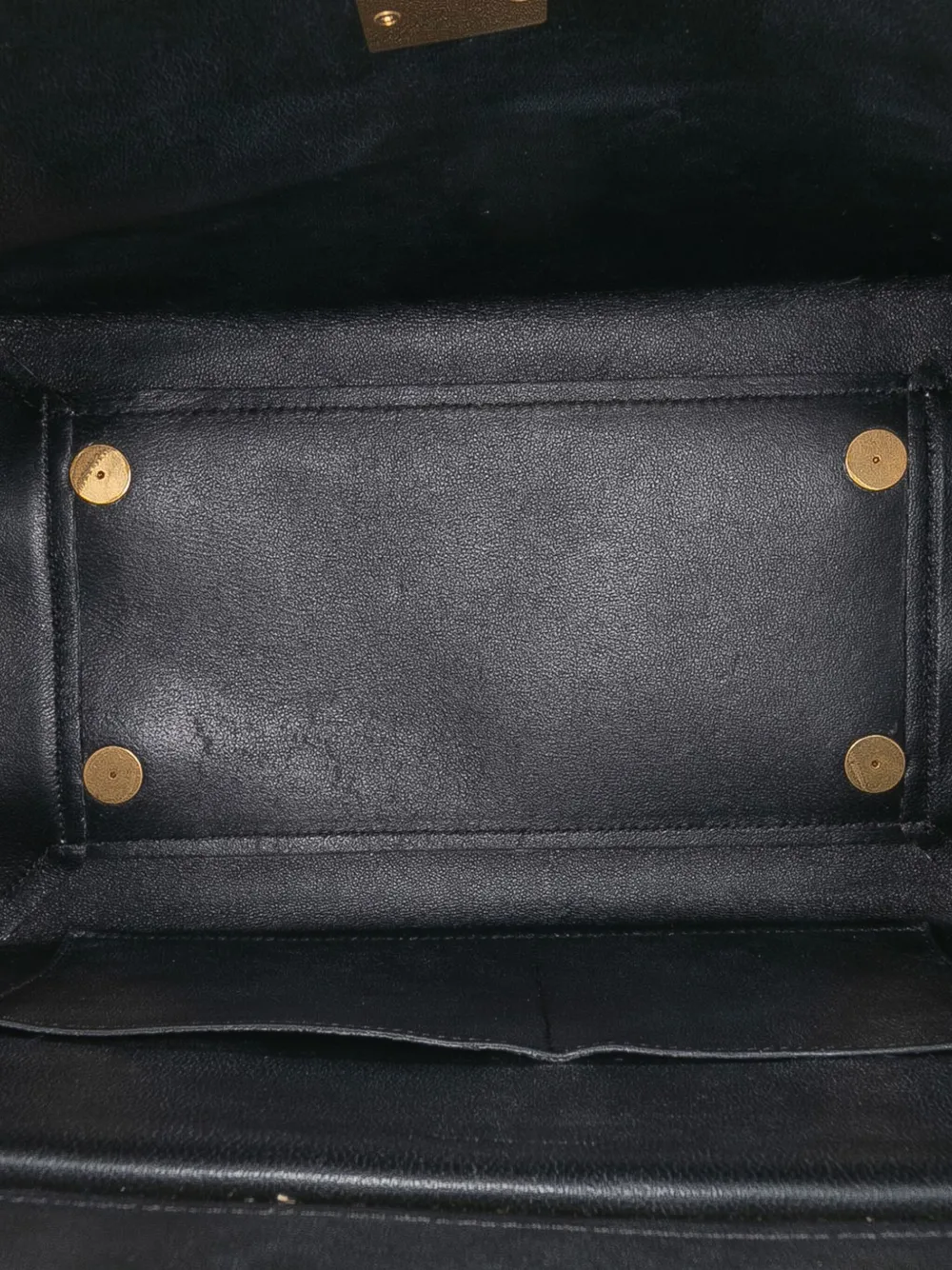 Pre-owned Celine 2014 Mini Bicolor Leather Belt Satchel In Black