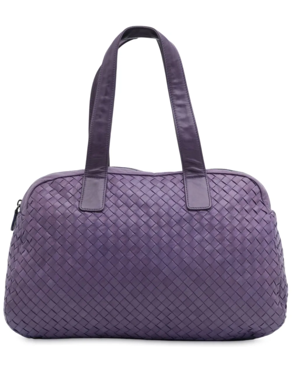 Bottega Veneta Pre-Owned Borsa a spalla in nappa con motivo Intrecciato 2012-2025 - Viola