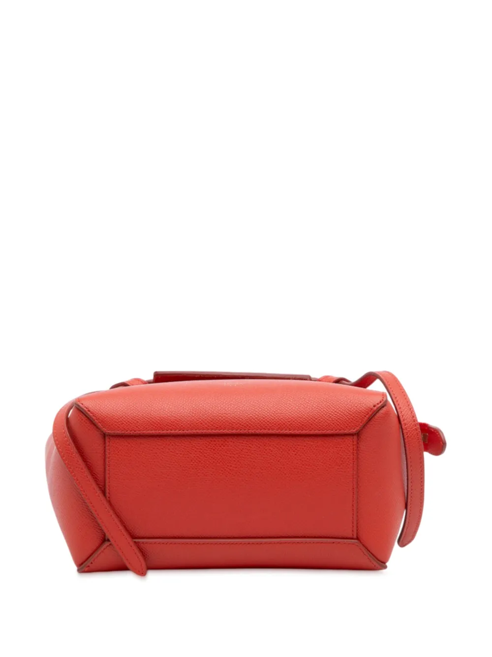 Pre-owned Celine 2018 Nano Grained Calfskin Belt Bag Satchel In Red