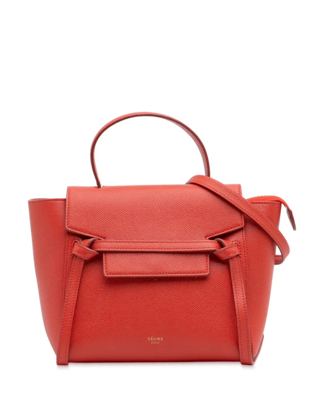 Celine Pre-Owned 2018 ナノ グレインカーフスキン ベルトバッグ サッチェル - レッド Celine Pre-Owned 2018 ナノ グレインカーフスキン ベルトバッグ サッチェル - レッド